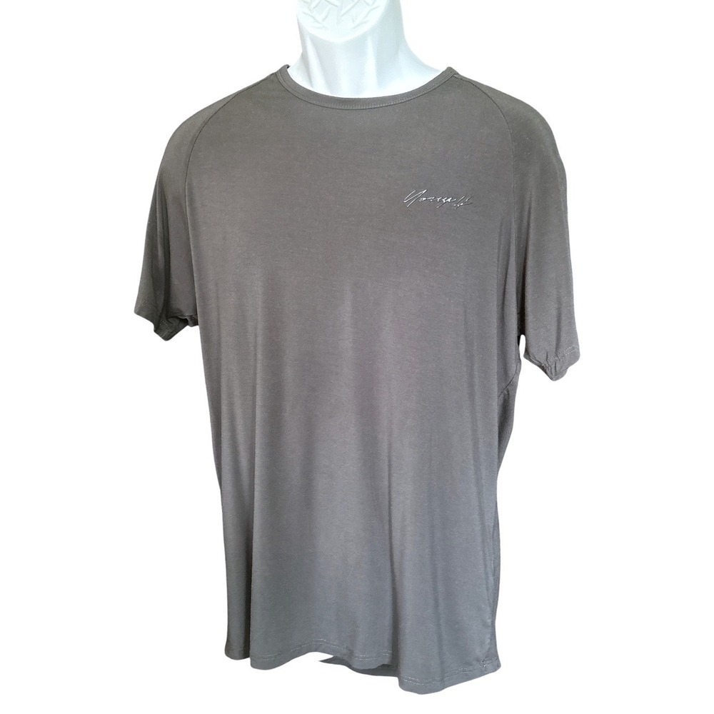YoungLA Dark Gray Performance Fitted Delt Crewneck T-Shirt, XL, Performance